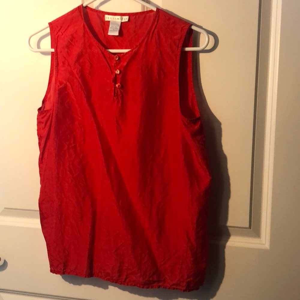 100% Silk The Limited Red Tank